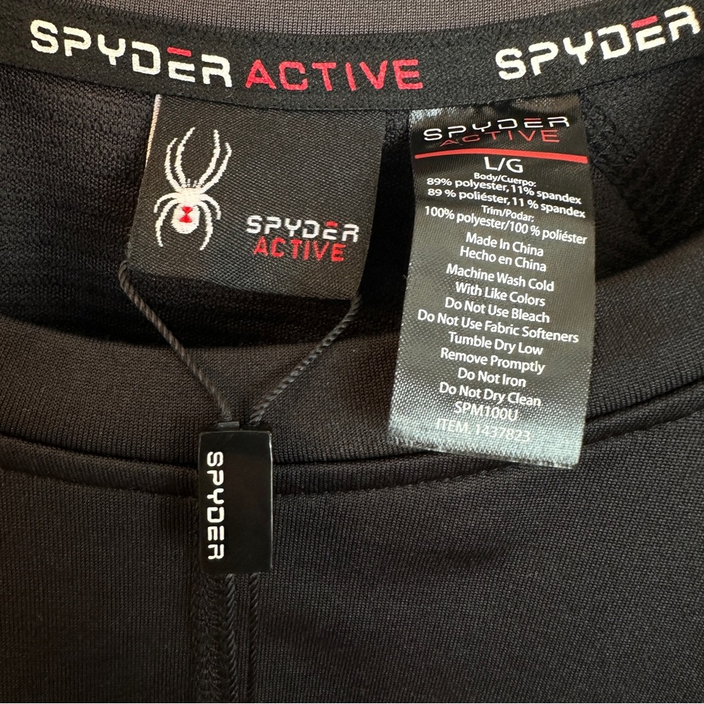 NWT Spyder Men’s Long Sleeve Brushed Crew (black) - Picture 3 of 3